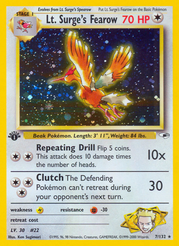 Lt. Surge's Fearow (7/132) [Gym Heroes 1st Edition] - Destination Retro