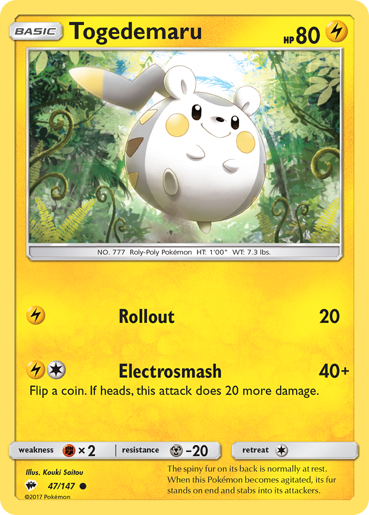 Togedemaru (47/147) [Sun & Moon: Burning Shadows] - Destination Retro