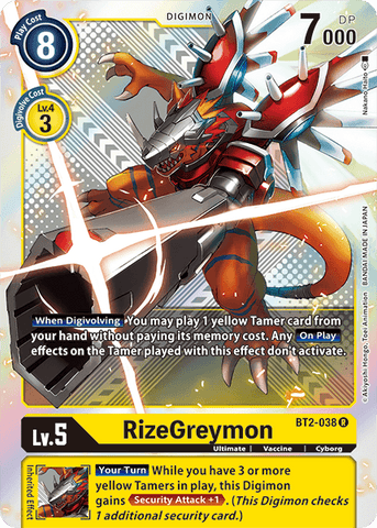 RizeGreymon [BT2-038] (Premium Pack) [Release Special Booster Ver.1.5] - Destination Retro