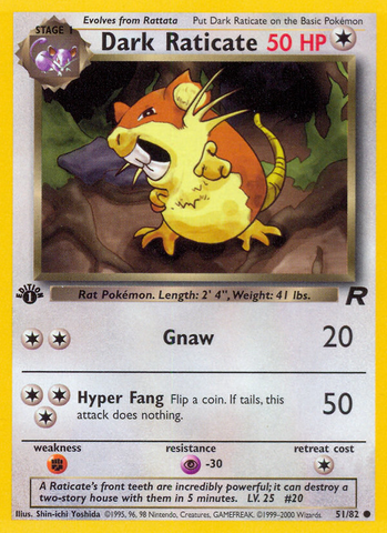 Dark Raticate (51/82) [Team Rocket 1st Edition] - Destination Retro