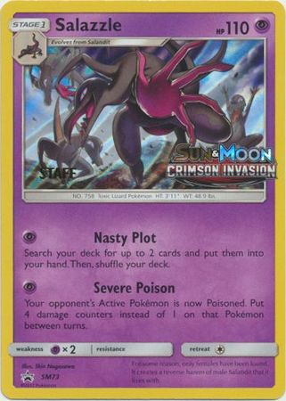 Salazzle (SM73) (Staff Prerelease Promo) [Sun & Moon: Black Star Promos] - Destination Retro