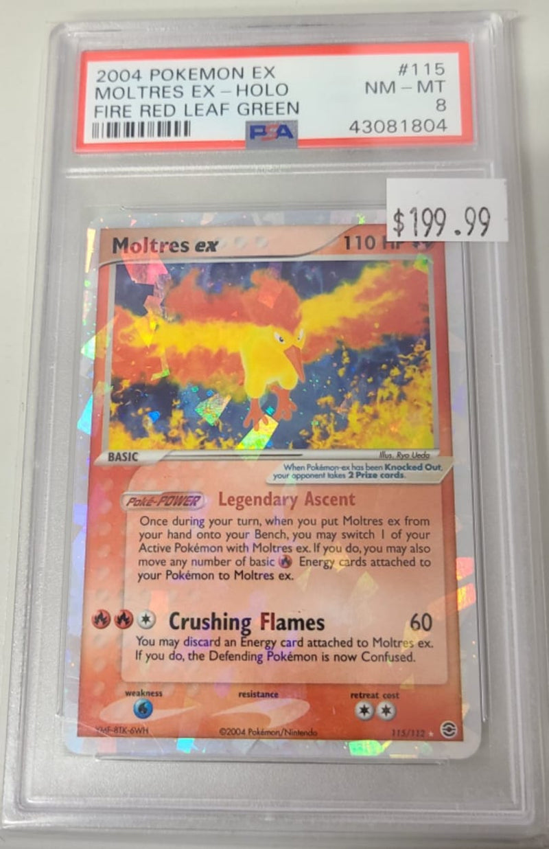 PSA - NM-MT 8 - MOLTRES EX-HOLO FIRE RED LEAF GREEN - POKEMON EX FIRE RED LEAF GREEN - Destination Retro