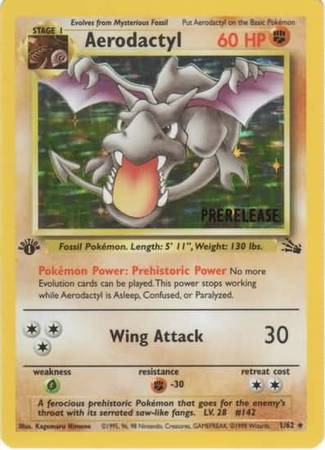 Aerodactyl (1/62) (Prerelease Promo) [Fossil 1st Edition] - Destination Retro