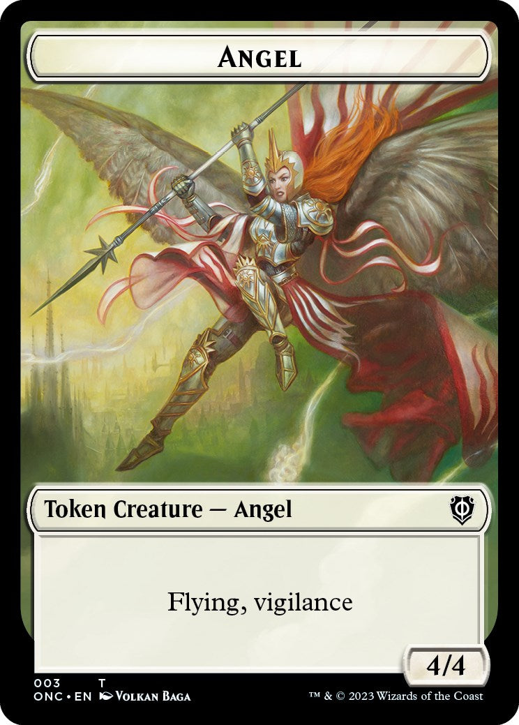 Soldier (008) // Angel Double-Sided Token [Phyrexia: All Will Be One Commander Tokens] - Destination Retro