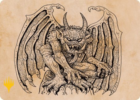 Cloister Gargoyle (Showcase) Art Card (Gold-Stamped Signature) [Dungeons & Dragons: Adventures in the Forgotten Realms Art Series] - Destination Retro
