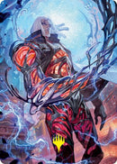 Tezzeret, Betrayer of Flesh Art Card (Gold-Stamped Signature) [Kamigawa: Neon Dynasty Art Series] - Destination Retro