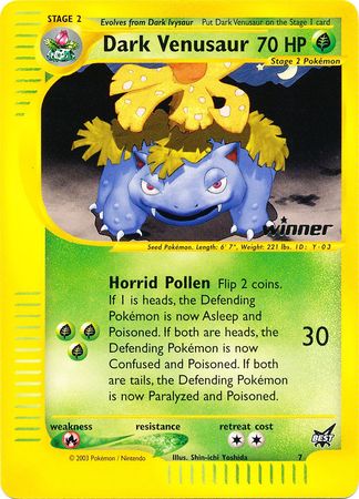 Dark Venusaur (7) (Winner) [Best of Promos] - Destination Retro