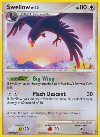 Swellow (73/146) [Diamond & Pearl: Legends Awakened] - Destination Retro