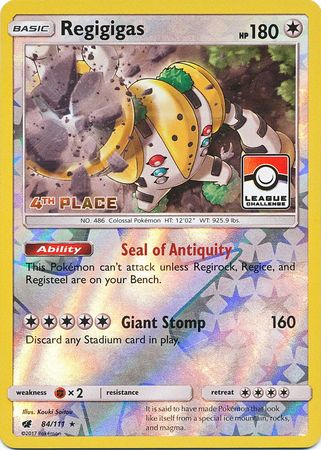 Regigigas (84/111) (League Promo 4th Place) [Sun & Moon: Crimson Invasion] - Destination Retro