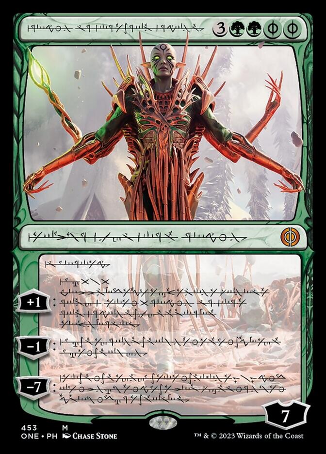 Nissa, Ascended Animist (Phyrexian Step-and-Compleat Foil) [Phyrexia: All Will Be One] - Destination Retro