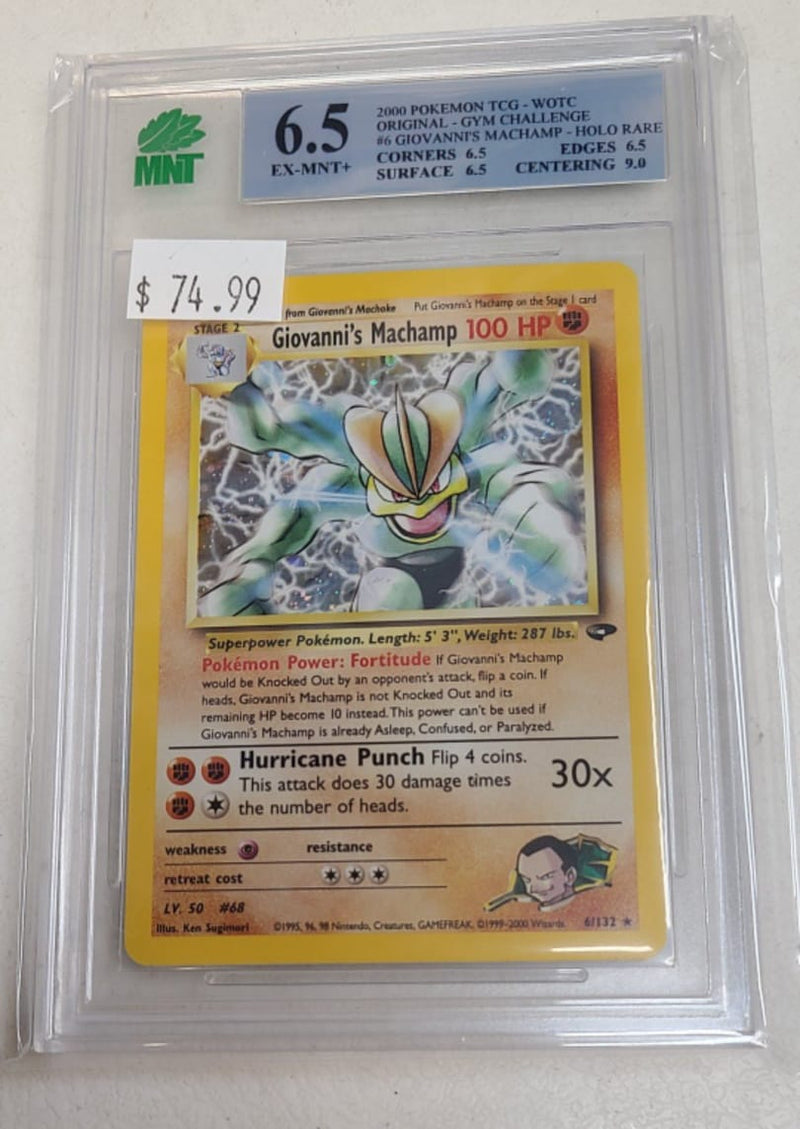 MNT - 6.5 -  Giovanni's Machamp - Holo Rare  - Pokemon TCG WOTC Original Series Gym Challenge - Destination Retro