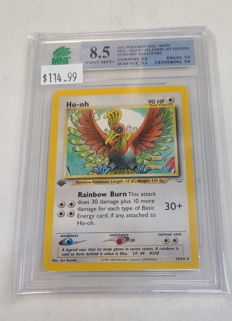 MNT - 8.5 - Ho-Oh - Holo Rare - Pokemon TCG WOTC Neo Series Neo Revelation - 1st Edition - Destination Retro