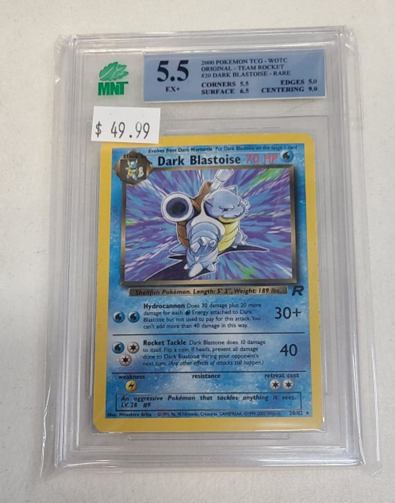 MNT - 5.5 - Dark Blastoise - Rare - Pokemon TCG Original Series Team Rocket - Destination Retro