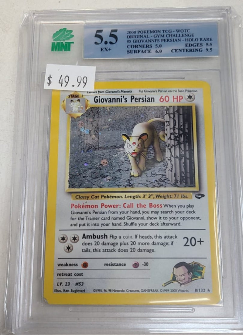 MNT - 5.5 - Giovanni's Persian - Holo Rare - Pokemon TCG Original Series Gym Challenge - Destination Retro