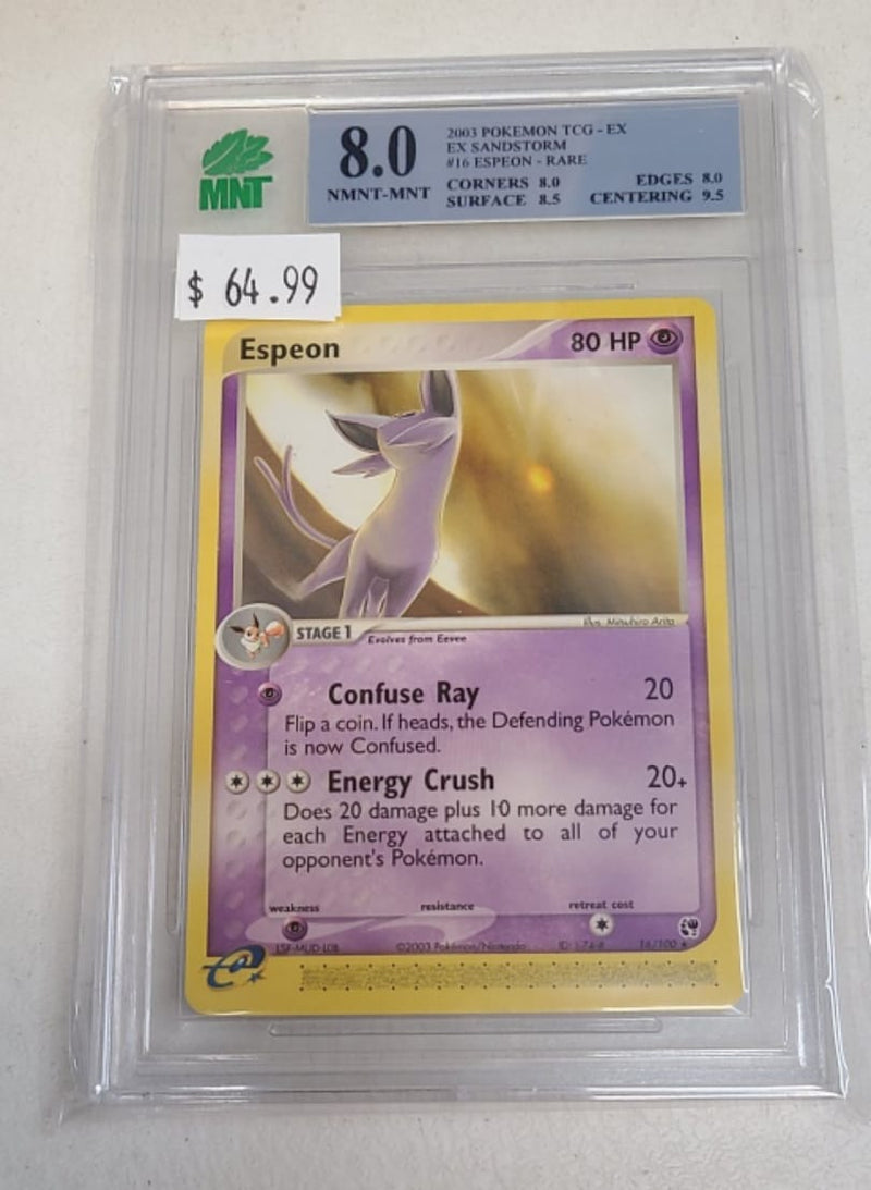 MNT - 8.0 - Espeon - Rare - Pokemon TCG EX Series EX Sandstorm - Destination Retro