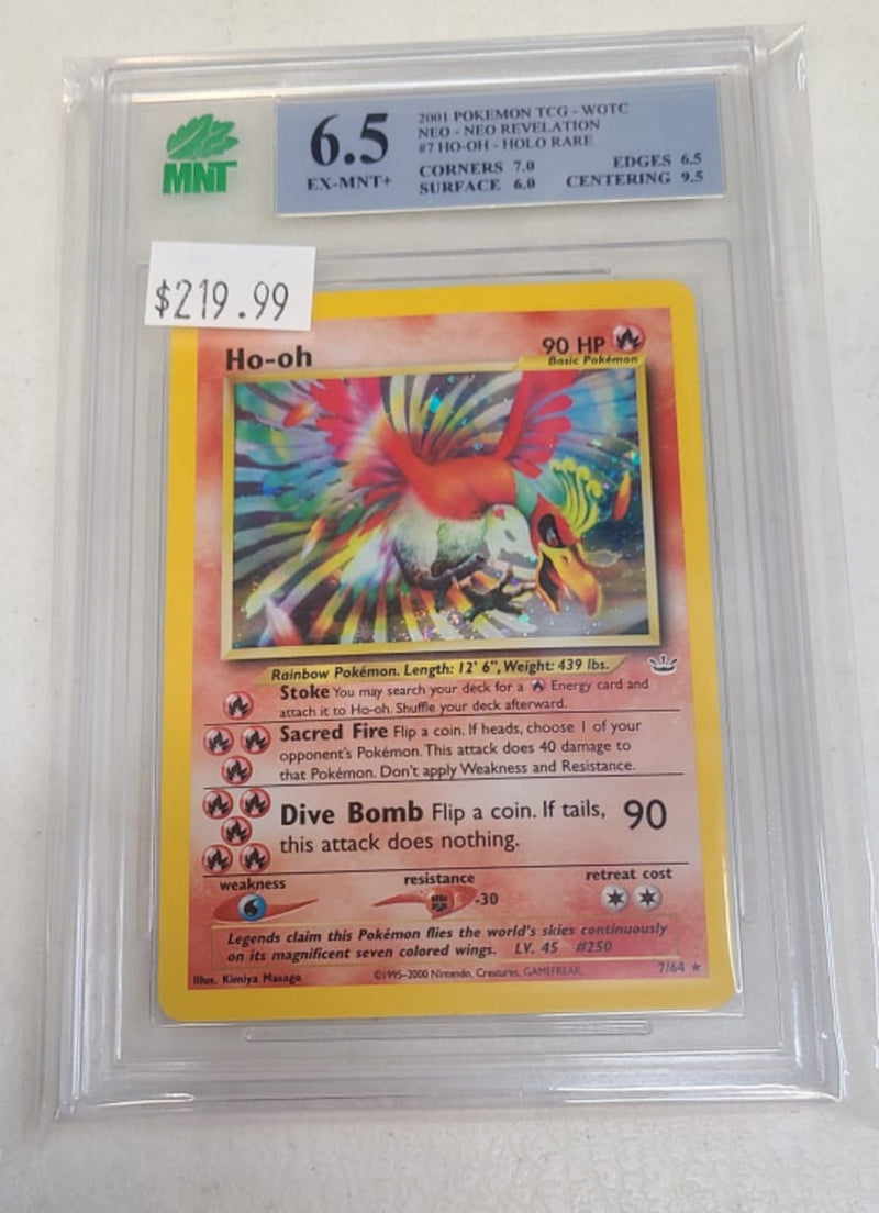 MNT - 6.5 - Ho-Oh - Holo Rare - Pokemon TCG WOTC Neo Series Neo Revelation - Destination Retro