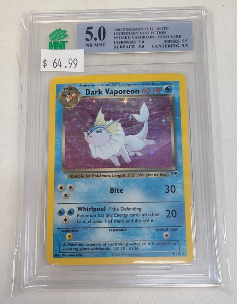 MNT - 5.0 -  Dark Vaporeon - Holo Rare - Pokemon TCG Legendary Collection - Destination Retro