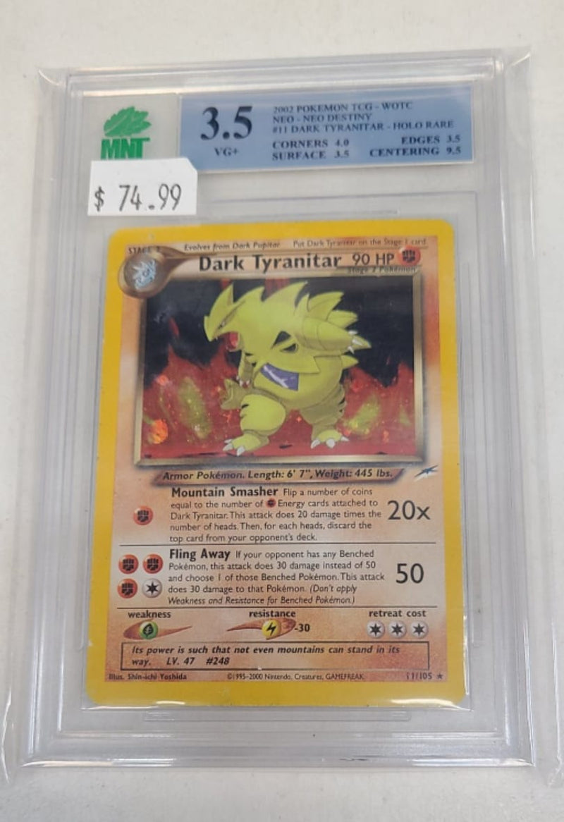 MNT - 3.5 - Dark Tyranitar - Holo Rare - Pokemon TCG WOTC Neo Series Neo Destiny - Destination Retro