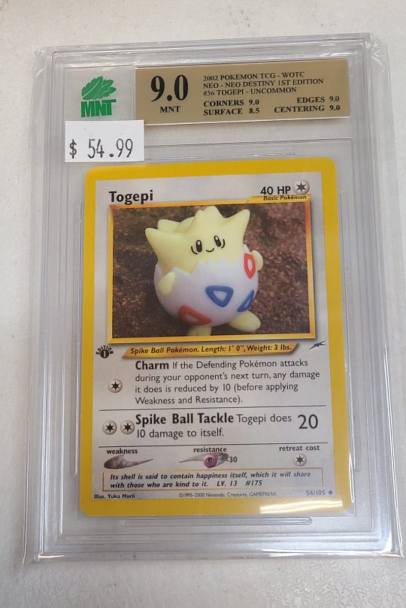 MNT - 9.0 -  Togepi - Uncommon - Pokemon TCG Neo Series Neo Destiny - 1st Edition - Destination Retro