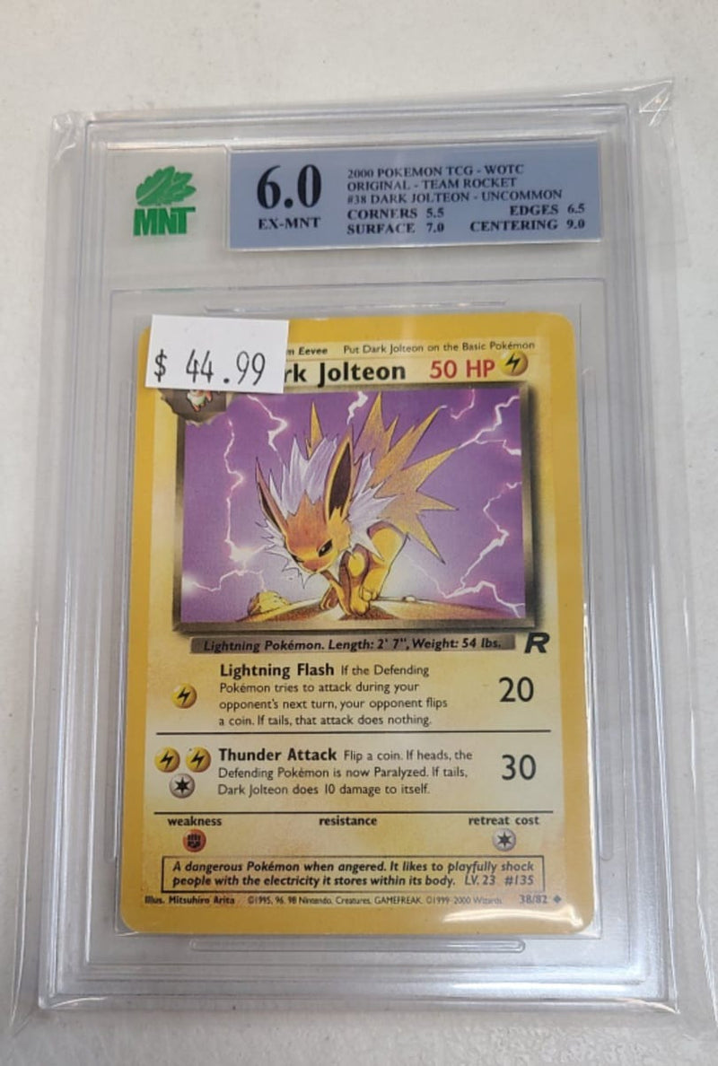 MNT - 6.0 - Dark Jolteon - Uncommon - Pokemon TCG Original Series Team Rocket - Destination Retro