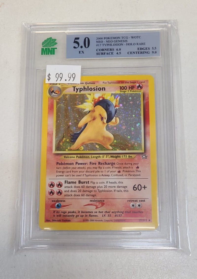 MNT - 5.0 -  Typhlosion - Holo Rare - Pokemon TCG Neo Series Neo Genesis (Verification