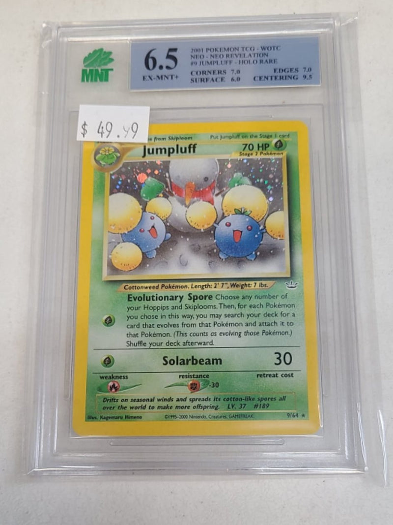 MNT - 6.5 -   Jumpluff - Holo Rare - Pokemon TCG Neo Series Neo Revelation - Destination Retro