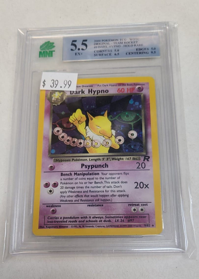 MNT - 5.5 -  Dark Hypno - Holo Rare - Pokemon TCG WOTC Original Series Team Rocket - Destination Retro