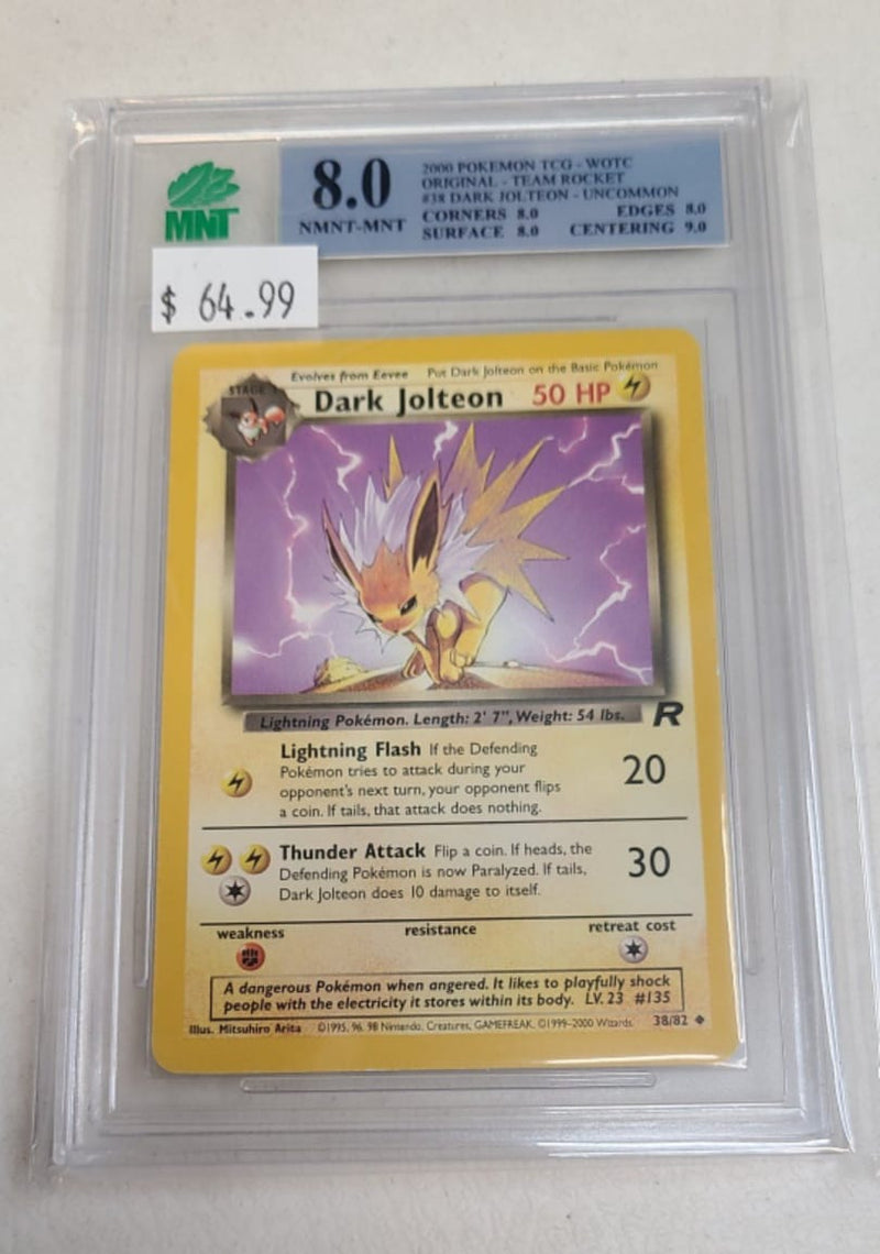MNT - 8.0 - Dark Jolteon- Uncommon - Pokemon TCG WOTC Original Series Team Rocket - Destination Retro