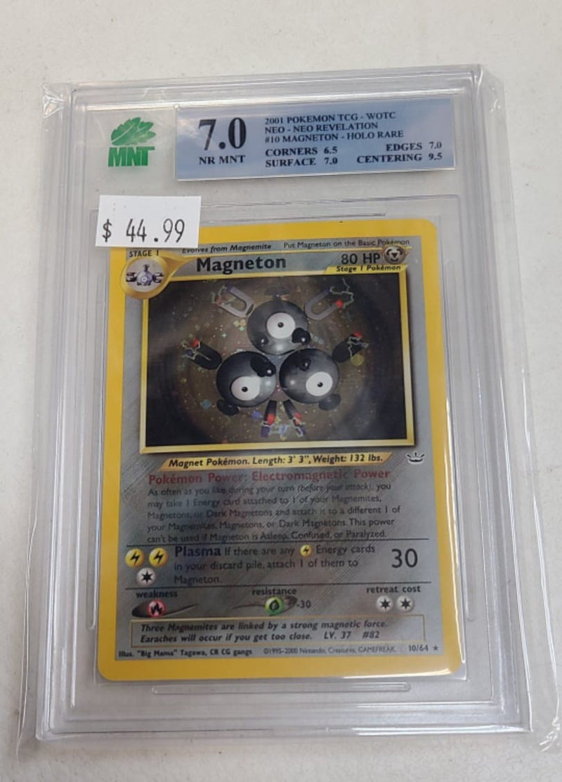 MNT - 7.0 -  Magneton - Holo Rare - Pokemon TCG WOTC Neo Series Neo Revelation - Destination Retro