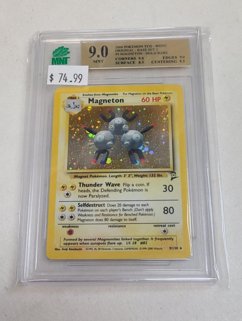 MNT - 9.0 - Magneton - Holo Rare - Pokemon TCG WOTC Original Series Base Set 2 - Destination Retro