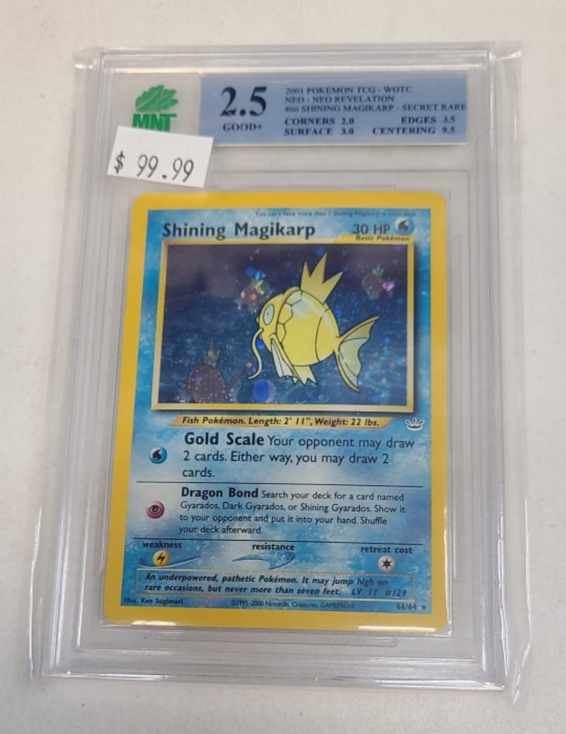 MNT - 2.5 - Shining Magikarp - Secret Rare - Pokemon TCG WOTC Neo Series Neo Revelation - Destination Retro