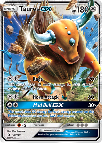 Tauros GX (100/149) [Sun & Moon: Base Set] - Destination Retro