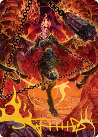 Zariel, Archduke of Avernus Art Card (Gold-Stamped Signature) [Dungeons & Dragons: Adventures in the Forgotten Realms Art Series] - Destination Retro
