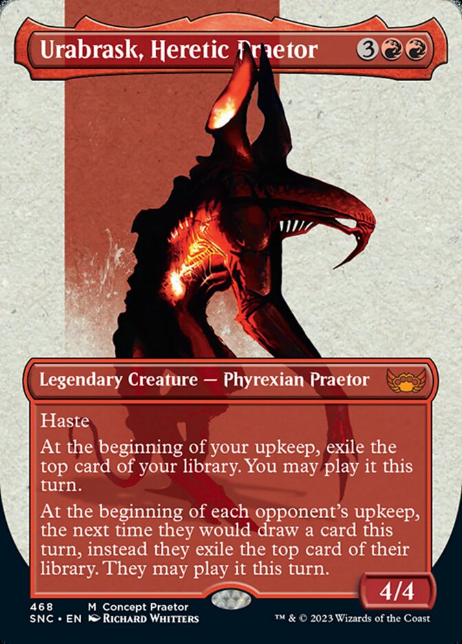 Urabrask, Heretic Praetor (Borderless Concept Praetors) [Phyrexia: All Will Be One] - Destination Retro