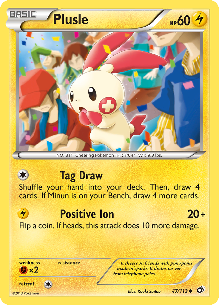 Plusle (47/113) [Black & White: Legendary Treasures] - Destination Retro