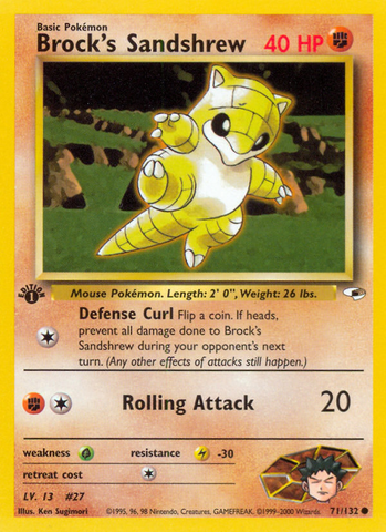 Brock's Sandshrew (71/132) [Gym Heroes 1st Edition] - Destination Retro