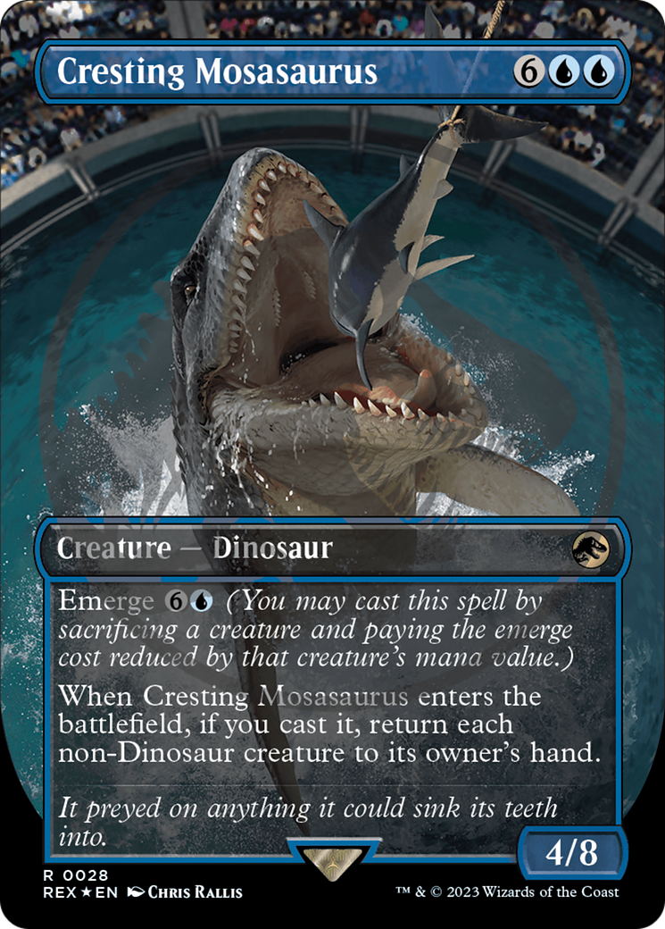 Cresting Mosasaurus Emblem (Borderless) [Jurassic World Collection Tokens] - Destination Retro