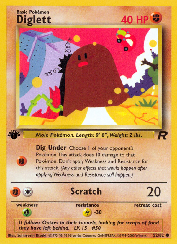 Diglett (52/82) [Team Rocket 1st Edition] - Destination Retro