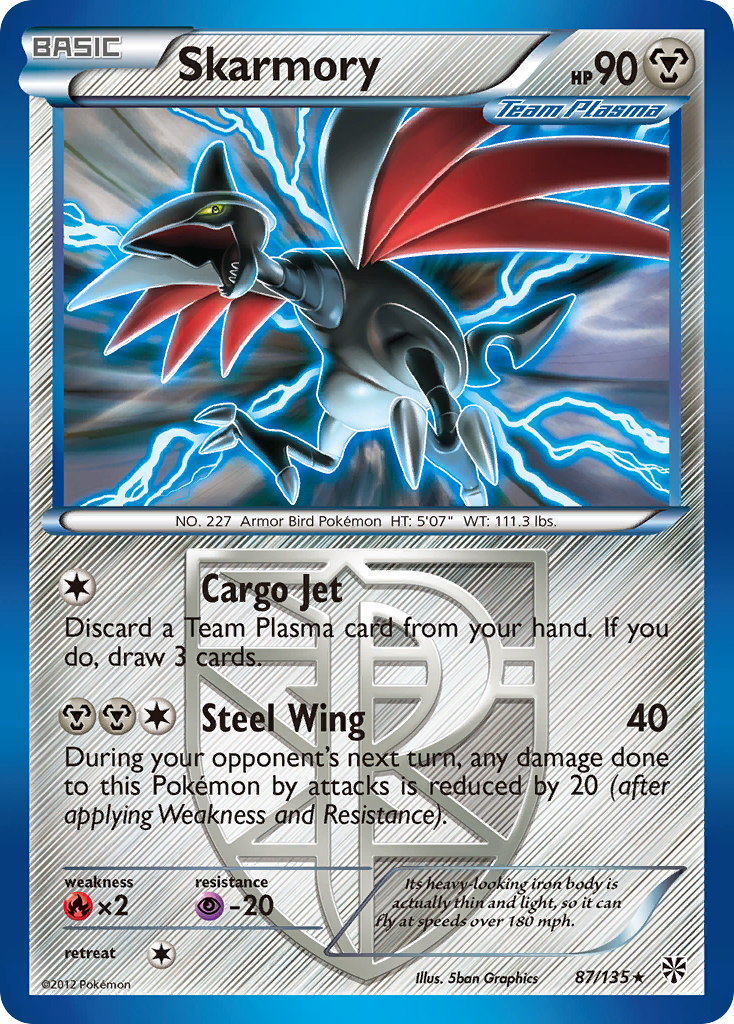 Skarmory (87/135) [Black & White: Plasma Storm] - Destination Retro