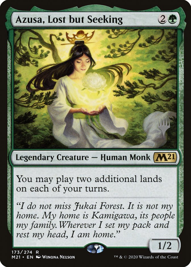 Azusa, Lost but Seeking (Promo Pack) [Core Set 2021 Promos] - Destination Retro