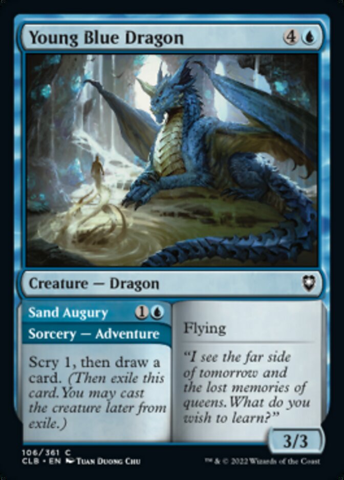 Young Blue Dragon // Sand Augury [Commander Legends: Battle for Baldur's Gate] - Destination Retro