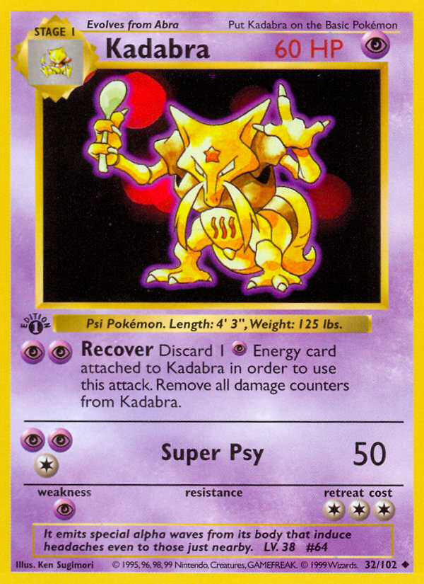 Kadabra (32/102) [Base Set 1st Edition] - Destination Retro