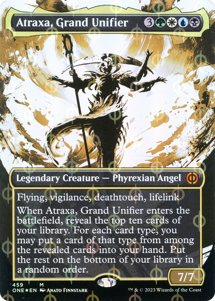 Atraxa, Grand Unifier (Borderless Ichor Step-and-Compleat Foil) [Phyrexia: All Will Be One] - Destination Retro