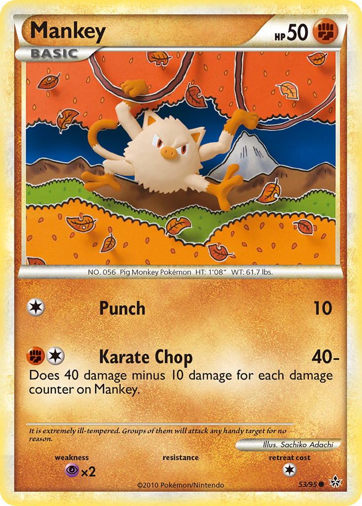 Mankey (53/95) [HeartGold & SoulSilver: Unleashed] - Destination Retro