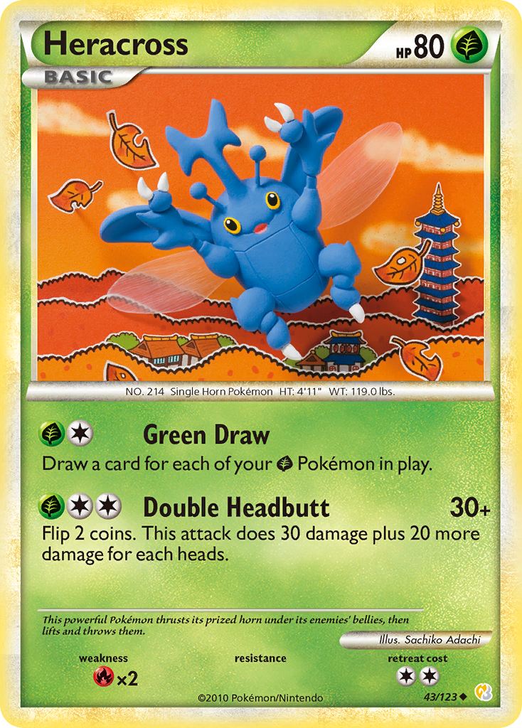 Heracross (43/123) [HeartGold & SoulSilver: Base Set] - Destination Retro