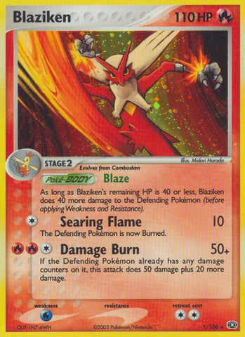 Blaziken (1/106) (Theme Deck Exclusive) [EX: Emerald] - Destination Retro