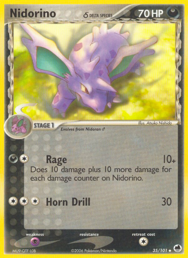 Nidorino (35/101) (Delta Species) [EX: Dragon Frontiers] - Destination Retro