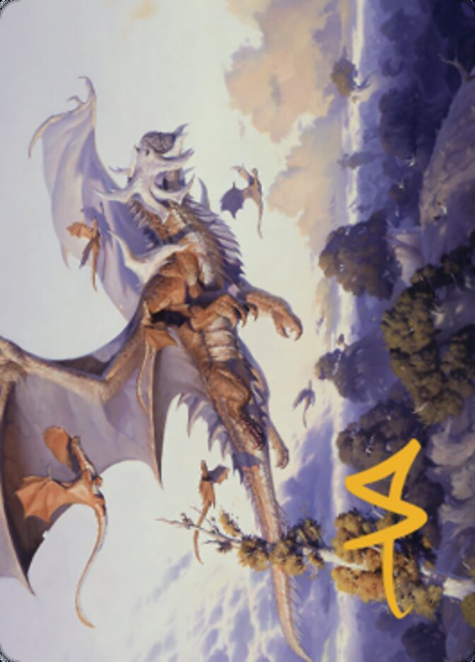 Rith, Liberated Primeval Art Card (Gold-Stamped Signature) [Dominaria United Art Series] - Destination Retro