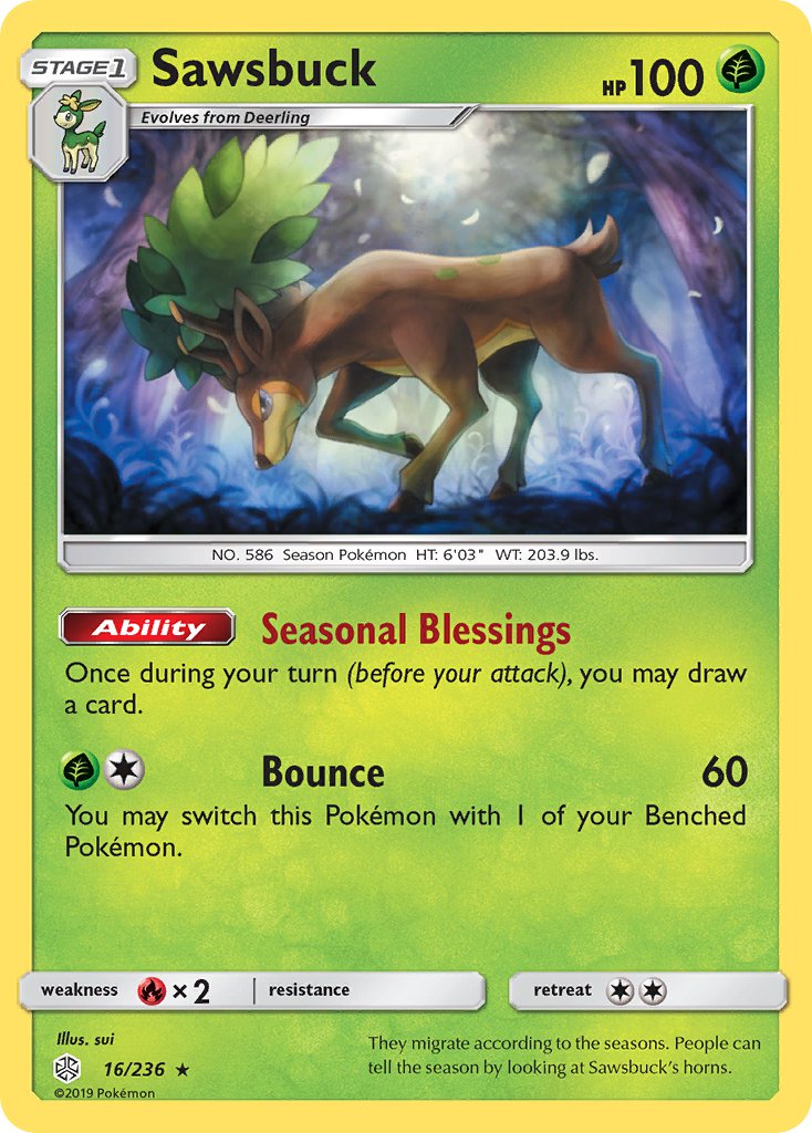 Sawsbuck (Prerelease Kit Exclusive) (16/236) [Theme Deck Exclusives] - Destination Retro