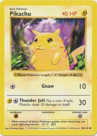 Pikachu (58/102) [Base Set Shadowless Unlimited] - Destination Retro